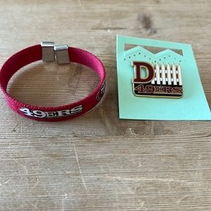 49ers football Bracelet and pin
